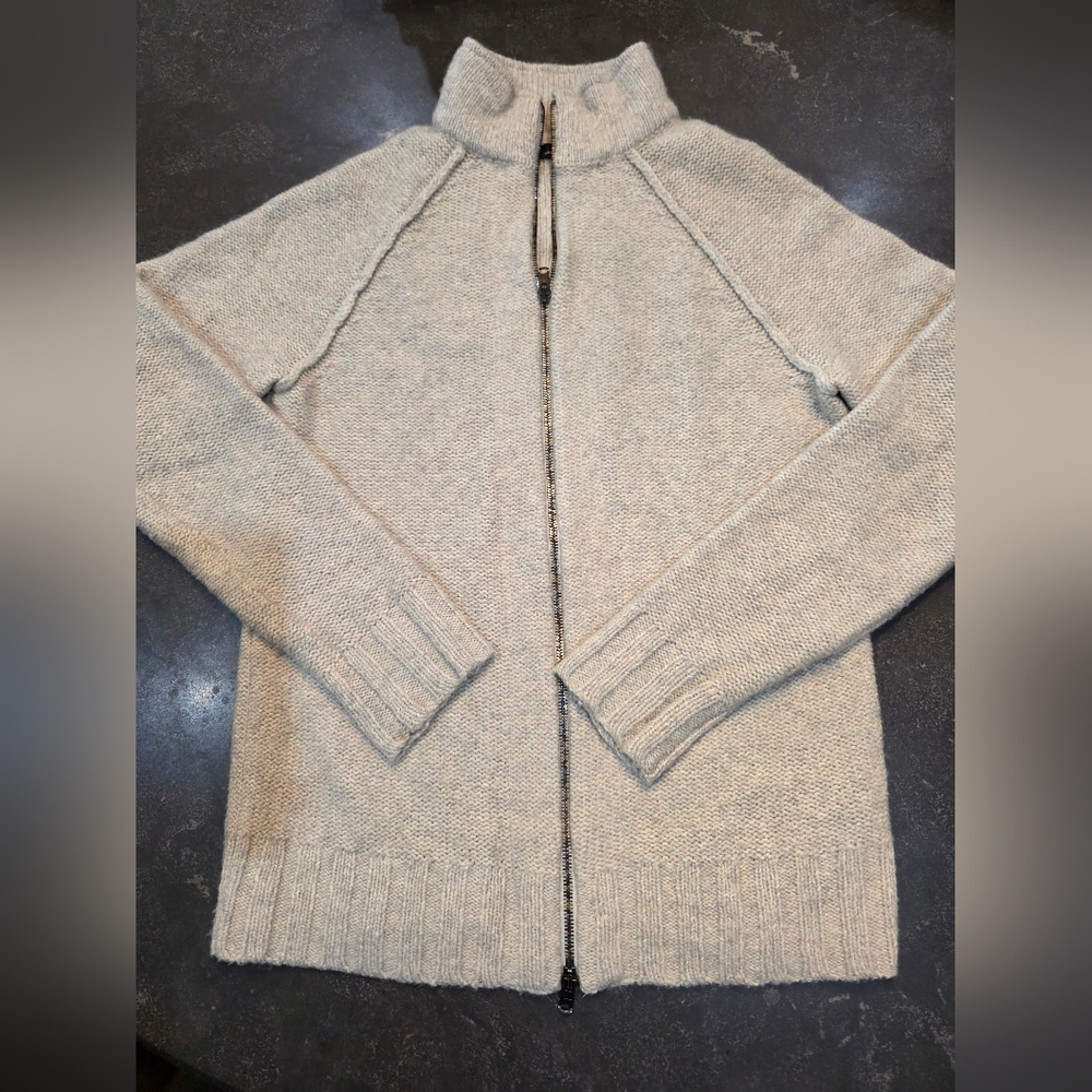 Marc Anthony Light Tan/Cream Zip-Up Sweater
